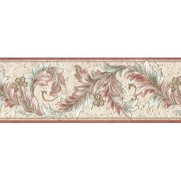 Acanthus Scroll Terracotta / Gold Blown Vinyl Border by Country Decor 4202B