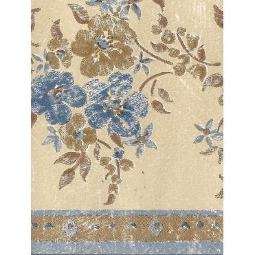 Alice Floral Blue / Brown / Cream Border by Coloroll 548669