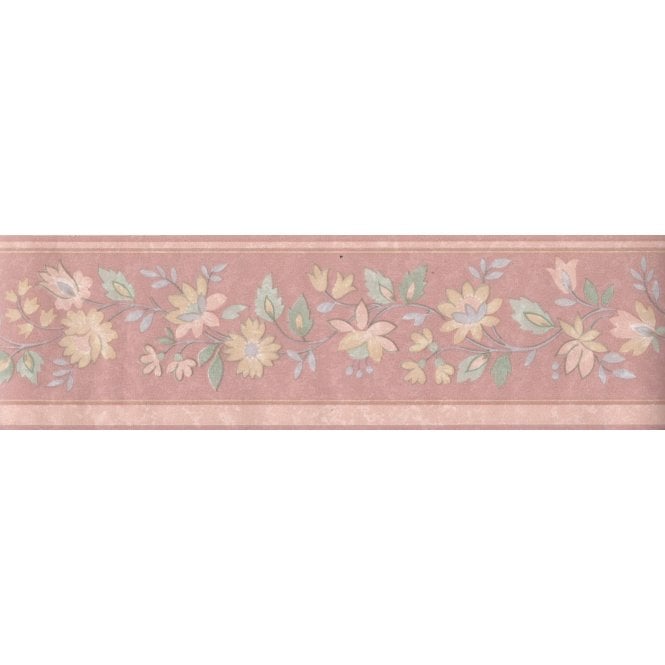 Alvina Floral Peach 10 Metre Border by Coloroll 394150