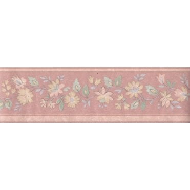 Alvina Floral Peach 10 Metre Border by Coloroll 394150