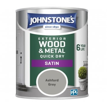 Ashford Grey Exterior Quick Dry Satin - Johnstones Exterior Wood & Metal Paint
