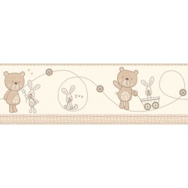 Bear & Boo Beige / Cream Border by Decorline DLB50070