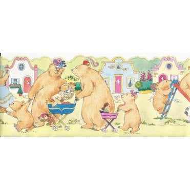 Bears Day Out Multicolour Scalloped Border by Rasch 117400
