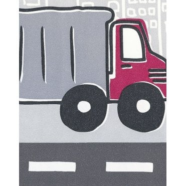 Beep Beep Car Red / Grey Border by Fine Decor FDB50127