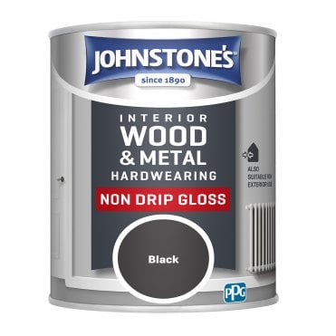 Black Non Drip Gloss - Johnstones Hardwearing Interior Wood & Metal Paint