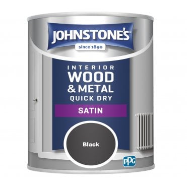 Black Quick Dry Satin - Johnstones Interior Wood & Metal Paint