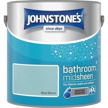 Blue Shore Soft Sheen Emulsion - Johnstones Bathroom Mid Sheen Wall and Ceiling Paint