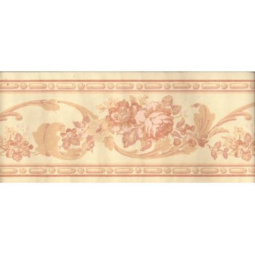 Bowland Manor Floral Peach / Yellow Border By Surface Print Co 6663