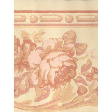 Bowland Manor Floral Peach / Yellow Border By Surface Print Co 6663