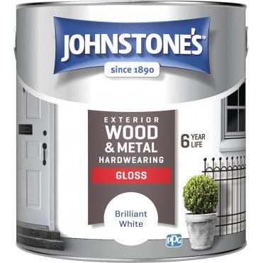 Brilliant White Exterior Hardwearing Gloss - Johnstones Exterior Wood & Metal Paint