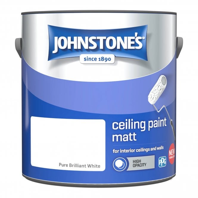 Brilliant White Matt Emulsion - Johnstones Flexible Ceiling Paint