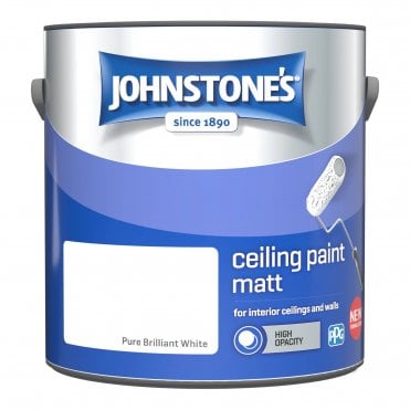 Brilliant White Matt Emulsion - Johnstones Flexible Ceiling Paint