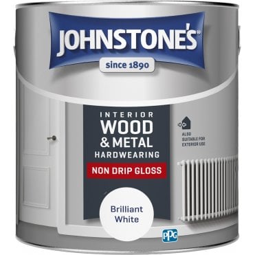 Brilliant White Interior Wood & Metal Hardwearing Non Drip Gloss Paint Can 2.5L