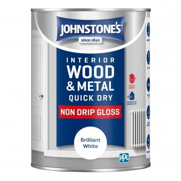 Brilliant White Interior Wood & Metal Hardwearing Quick Dry Gloss Paint Can 2.5L