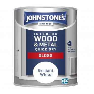 Brilliant White Interior Wood & Metal Hardwearing Quick Dry Gloss Paint Can 2.5L