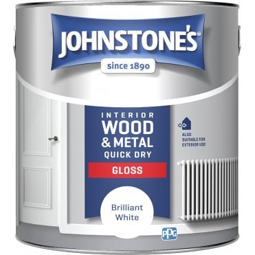 Brilliant White Interior Wood & Metal Hardwearing Quick Dry Gloss Paint Can 1.25L