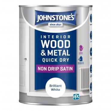 Brilliant White Quick Dry Satin - Johnstones Interior Wood & Metal Paint