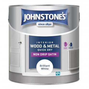 Brilliant White Quick Dry Satin - Johnstones Interior Wood & Metal Paint