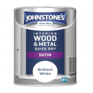 Brilliant White Interior Wood & Metal Quick Dry Satin Paint Can 750ML