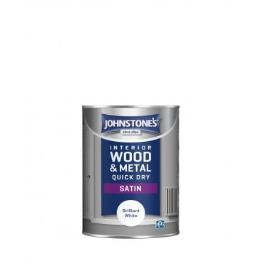 Brilliant White Interior Wood & Metal Quick Dry Satin Paint Can 1.25L