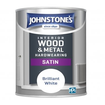 Brilliant White Interior Wood & Metal Hardwearing Satin Paint Can 750ML
