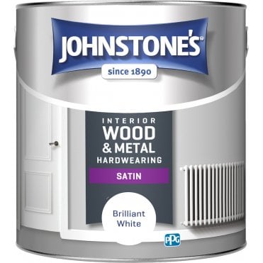 Brilliant White Interior Wood & Metal Hardwearing Satin Paint Can 2.5l