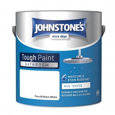 Brilliant White Soft Sheen Emulsion - Johnstones Bathroom Mid Sheen Wall and Ceiling Paint