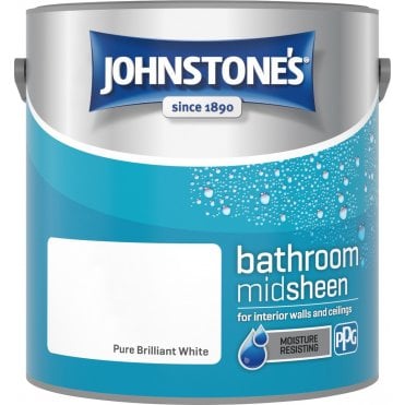 Brilliant White Bathroom Mid Sheen Emulsion Paint Can 2.5L