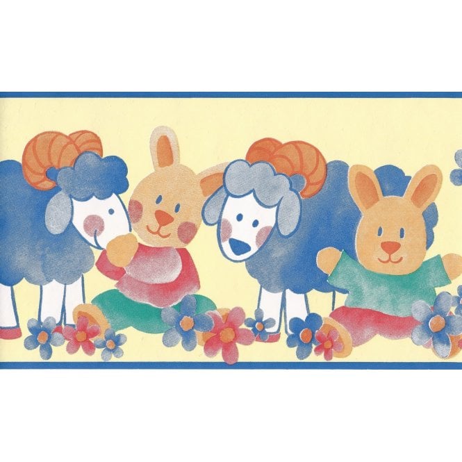 Bunny Yellow / Blue Border by Coloroll 500285