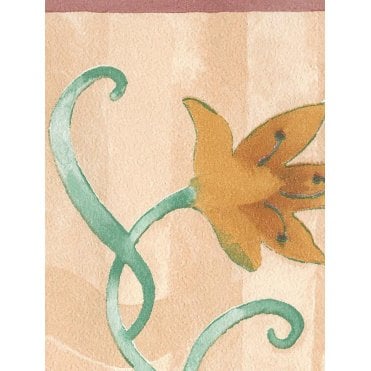 Ceroc Modern Tulip Peach 10 Metre Border by Fine Decor B5831