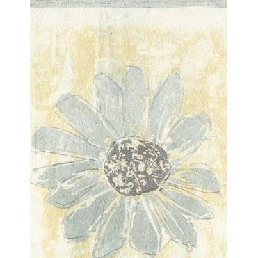Ceroc Sketched Daisy Grey / Mustard 10 Metre Border by Fine Decor B5837