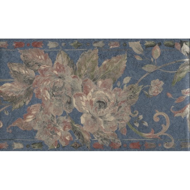 Consolata Floral Trail Navy Vinyl Border by John Wilman 555049