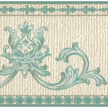 Davina Acanthus Motif Green / Cream Blown Vinyl Border by Rasch 529128