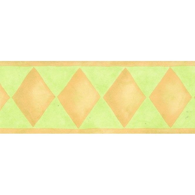 Diamonds Green / Yellow Border by Cirka C3510