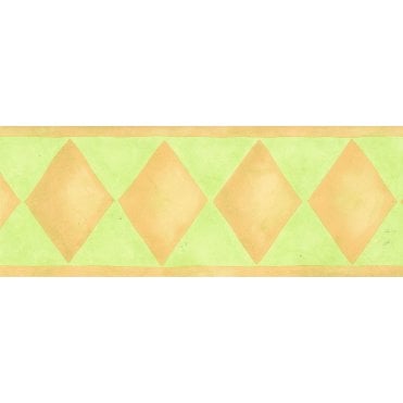 Diamonds Green / Yellow Border by Cirka C3510