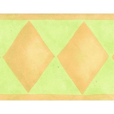Diamonds Green / Yellow Border by Cirka C3510