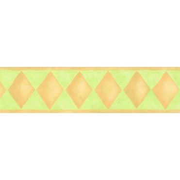 Diamonds Green / Yellow Border by Cirka C3510