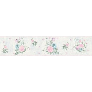 Djooz Shabby Chic Blue Floral Border by AS Creation 35876-2