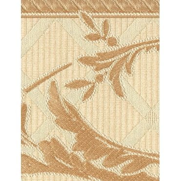 Eleganza III Embroidered Trellis Scroll Border Cream / Gold by Belgravia 87164