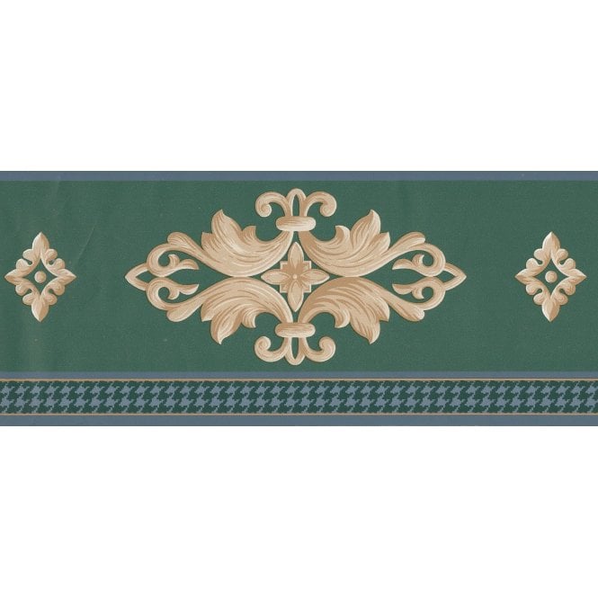 Filigree Motif Green / Blue Border by Fashion Point DS9400B