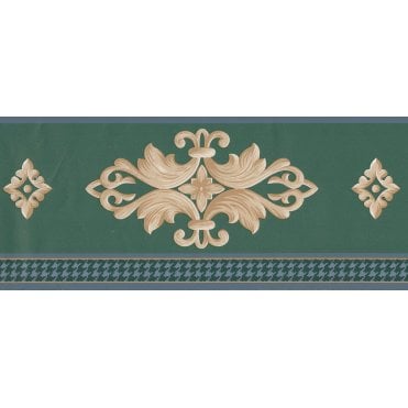 Filigree Motif Green / Blue Border by Fashion Point DS9400B