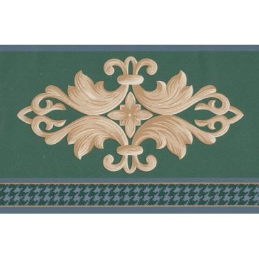 Filigree Motif Green / Blue Border by Fashion Point DS9400B