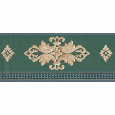 Filigree Motif Green / Blue Border by Fashion Point DS9400B