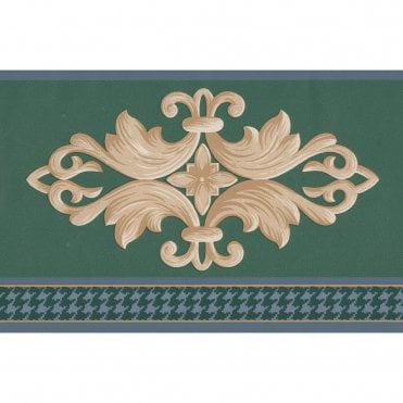Filigree Motif Green / Blue Border by Fashion Point DS9400B