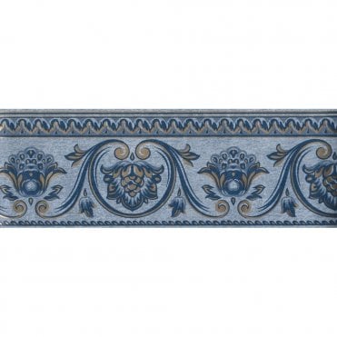 Fleur de Lys Blue Border By Crown 58994