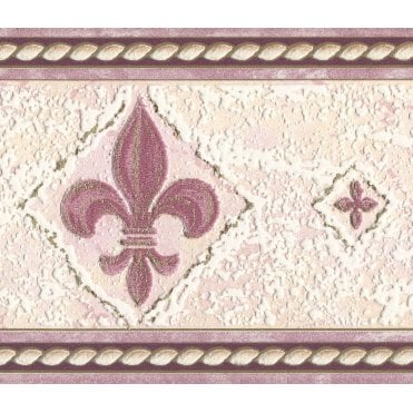 Fleur De Lys Pink Blown Vinyl Border by Country Decor 4206B