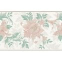 Floral Peach/Green Vinyl Border by Crown 51594