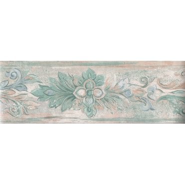 Floral Peach / Green Vinyl Border by Fine Decor B1503