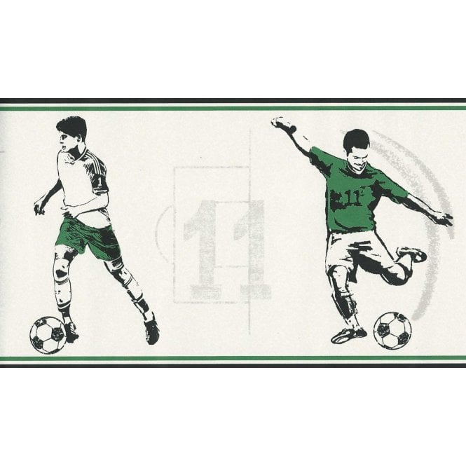 Football Black / Green /White Border by Decorline DLB50091