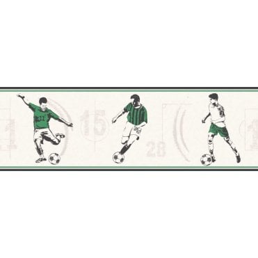 Football Black / Green /White Border by Decorline DLB50091